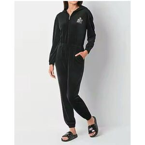 NWT Juicy by Juicy Couture y2k black & silver bling logo jumpsuit romper